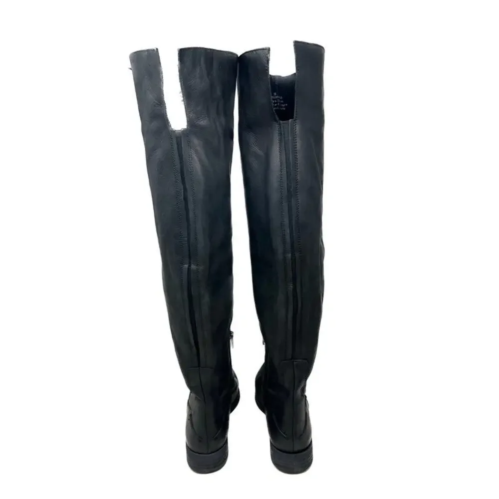Free People Leather Brenna Black Over The Knee Boots EU 36/US 6